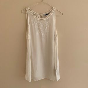 Massimo Dutti Cream White Silk Tank Top